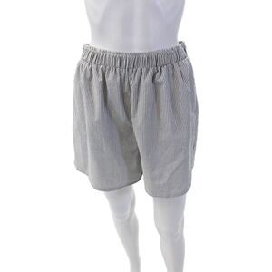 Kimberly Taylor Womens Striped Pull On High Rise Shorts White Grey Size Large